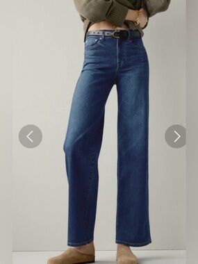 AYR Dynamo Jeans Sayonara Blue High Rise Wide Leg Bootcut Size 34 New